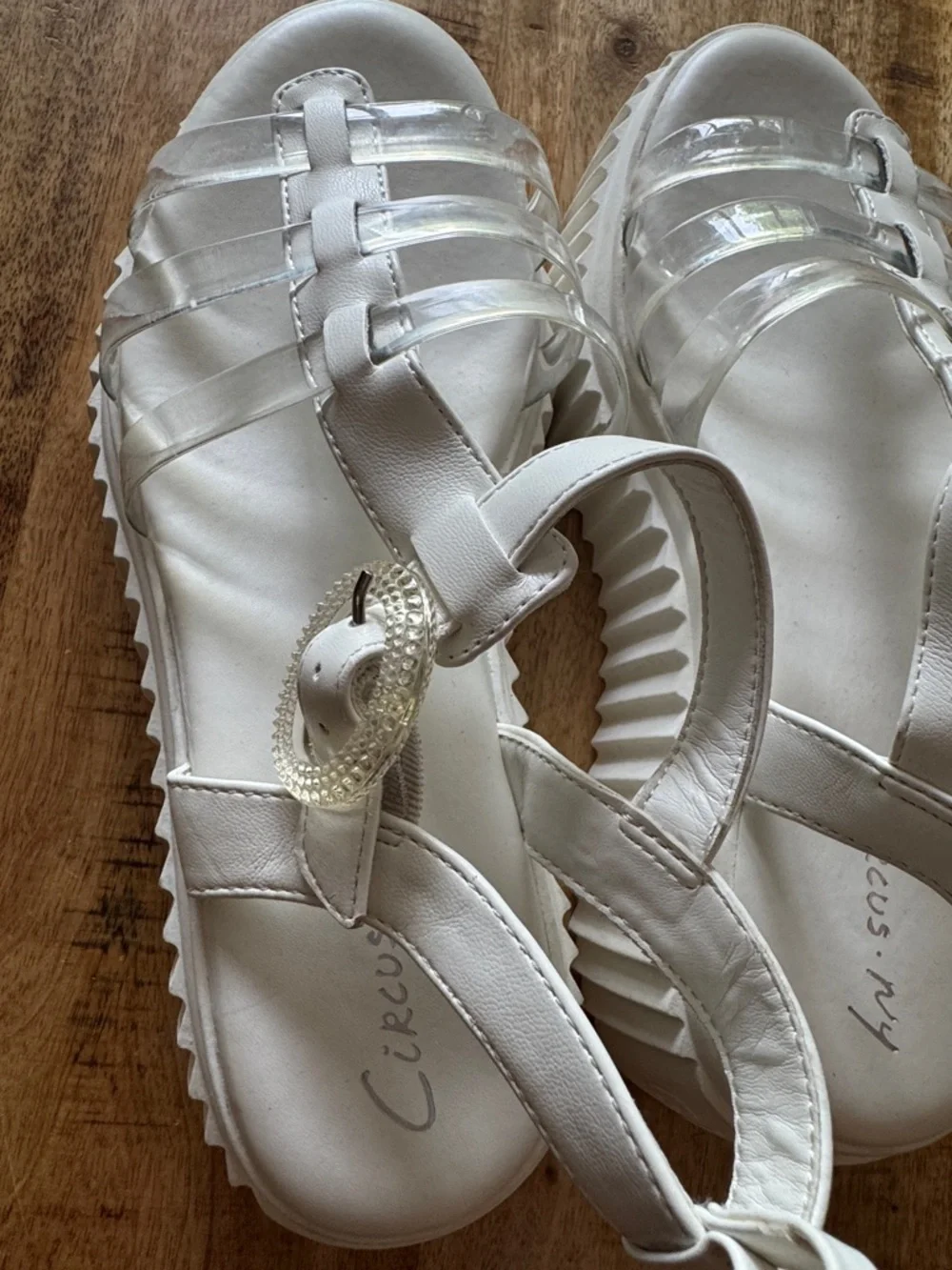 CIRCUS by Sam Edelman Ester White Platform chunky fisherman open toe sandals 8